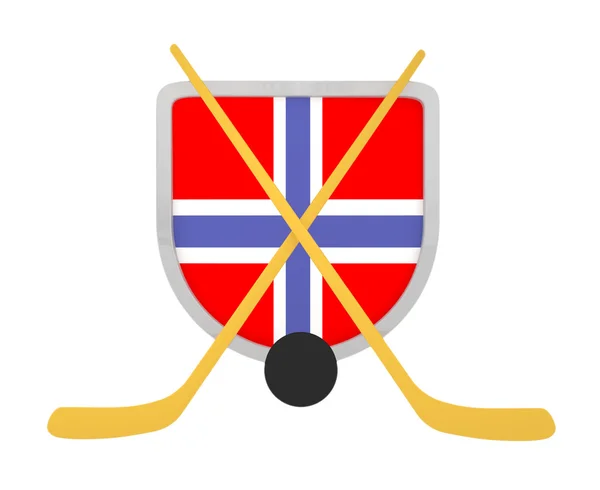 Norvège bouclier hockey sur glace isolé — Photo