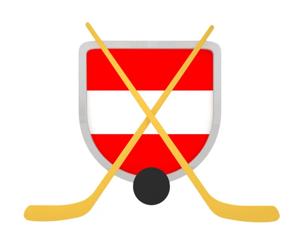 Austria escudo de hockey sobre hielo aislado —  Fotos de Stock