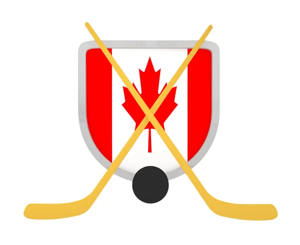 Canadá escudo de hockey sobre hielo aislado —  Fotos de Stock
