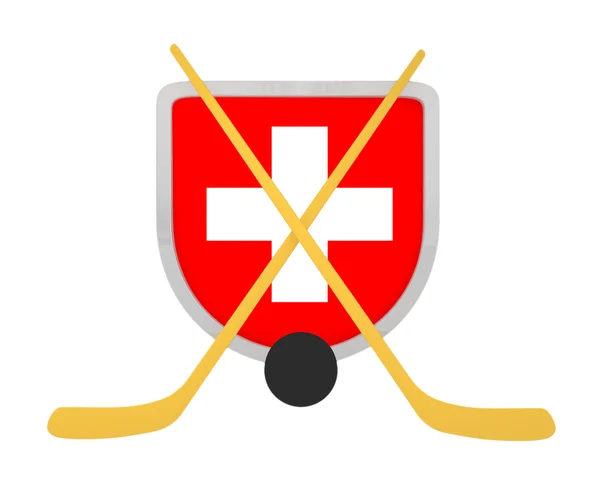 Switzerland shield ice hockey isolated — Stock Photo, Image
