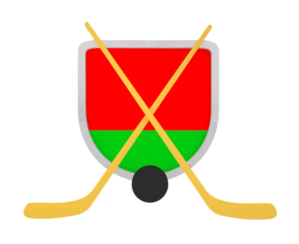 Wit-Rusland schild ijshockey geïsoleerd — Stockfoto