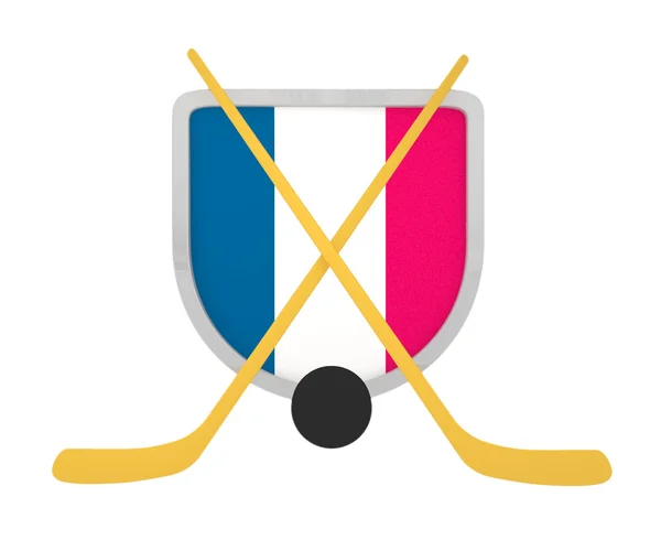 Франция щит хоккей изолирован — стоковое фото
