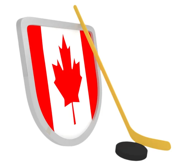 Canada shield ice hockey isolated — Stock Photo, Image