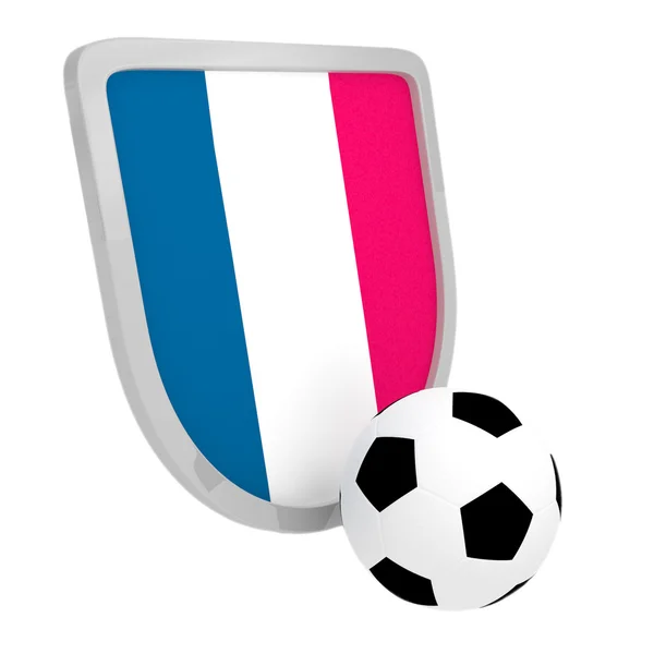 Frankrijk schild voetbal geïsoleerd — Stockfoto