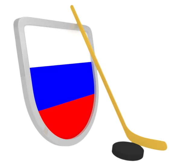 Ryssland sköld ishockey isolerade — Stockfoto