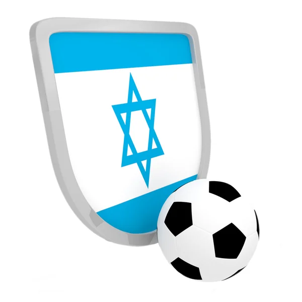 Izrael štít fotbal samostatný — Stock fotografie
