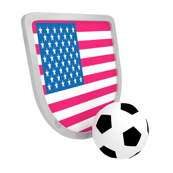 USA schild voetbal geïsoleerd — Stockfoto
