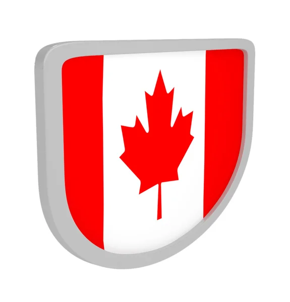 Escudo con bandera de Canadá — Foto de Stock