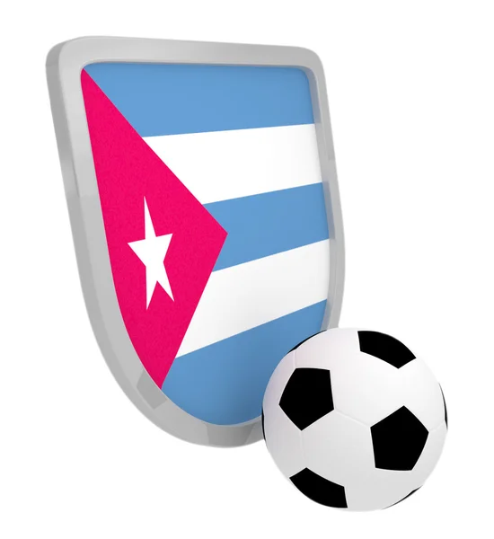 Kuba štít fotbal samostatný — Stock fotografie