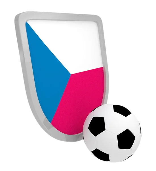 Piłka nożna czeski Tarcza na białym tle — Zdjęcie stockowe