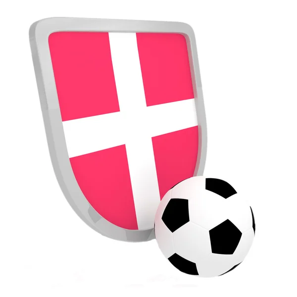 Dinamarca escudo fútbol aislado — Foto de Stock