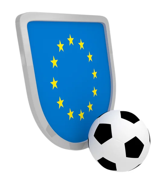 Piłka nożna Tarcza Europy na białym tle — Zdjęcie stockowe