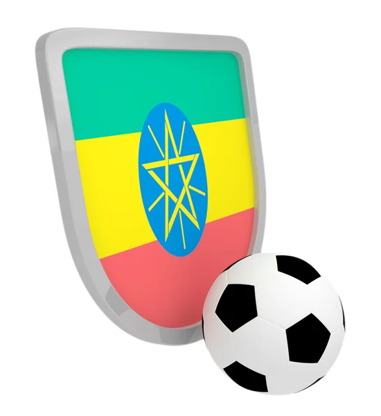 Etiopie štít fotbal samostatný — Stock fotografie