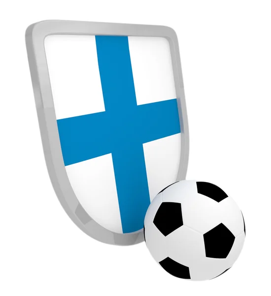 Finsko štít fotbal samostatný — Stock fotografie