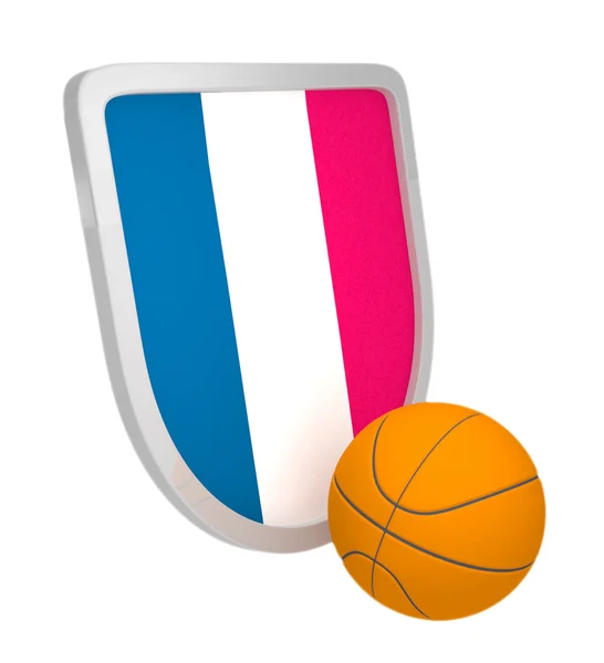 France perisai basket terisolasi — Stok Foto
