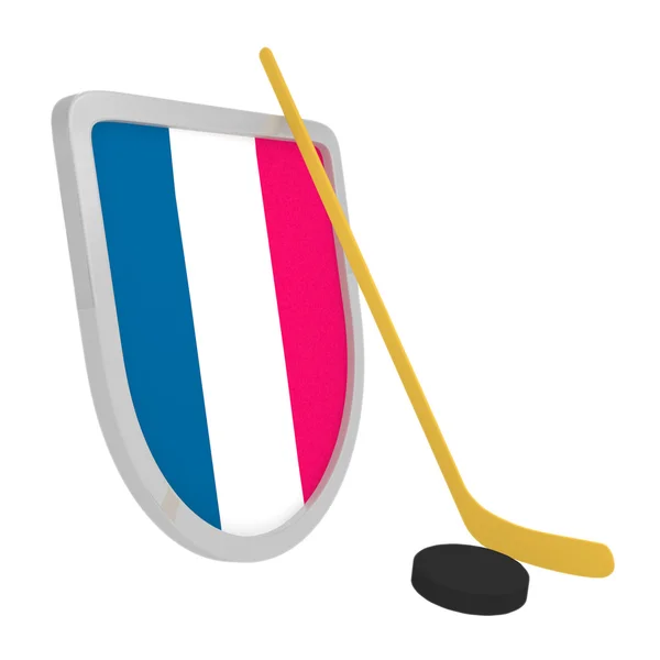 Frankrike sköld ishockey isolerade — Stockfoto