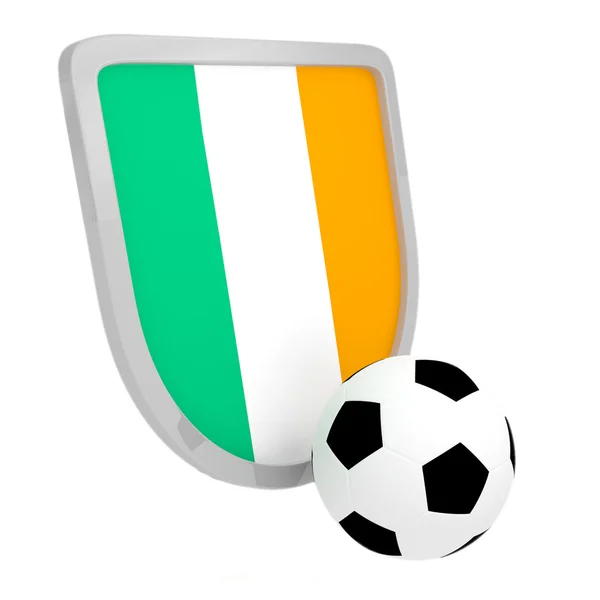 孤立的爱尔兰盾牌足球 — 图库照片