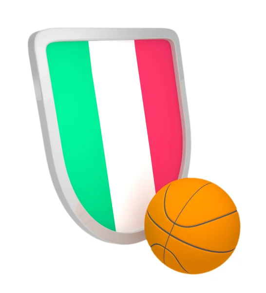 İtalya kalkan basketbol izole — Stok fotoğraf