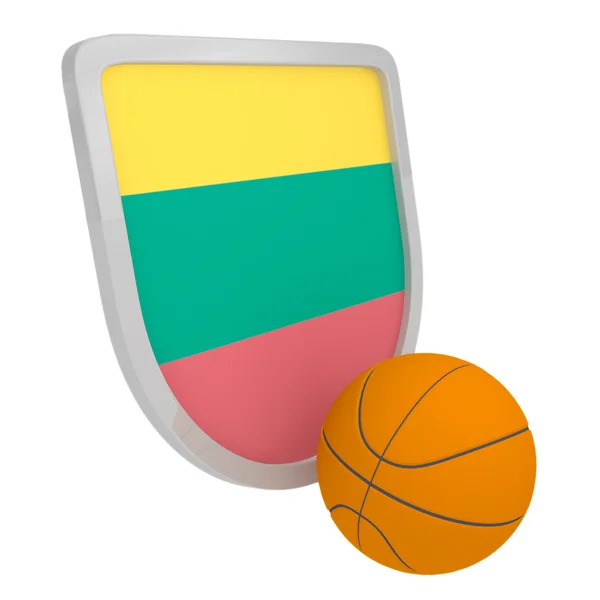 Koszykówka Litwa Tarcza na białym tle — Zdjęcie stockowe
