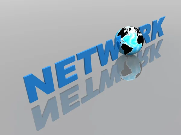 Wereldwijde netwerk met wereldbol — Stockfoto
