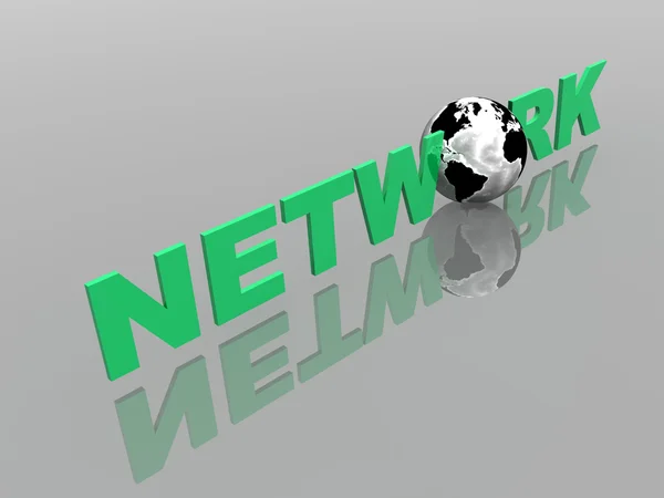 Rede Global com Globo Mundial — Fotografia de Stock