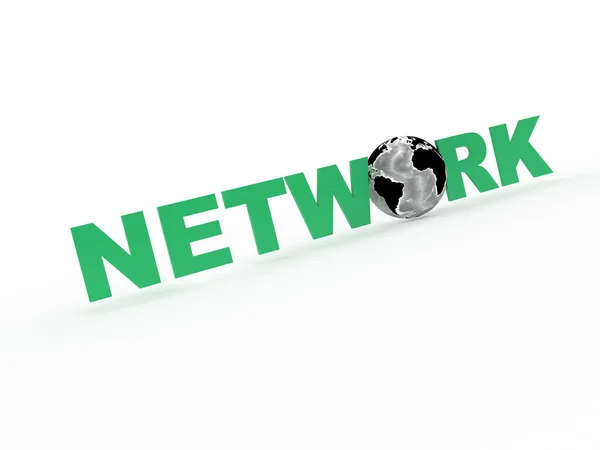 Global Network with World Globe — Stock Photo, Image