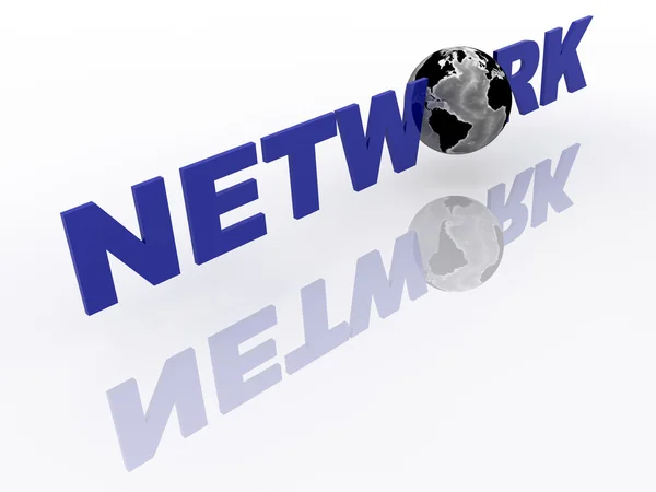 Wereldwijde netwerk met wereldbol — Stockfoto