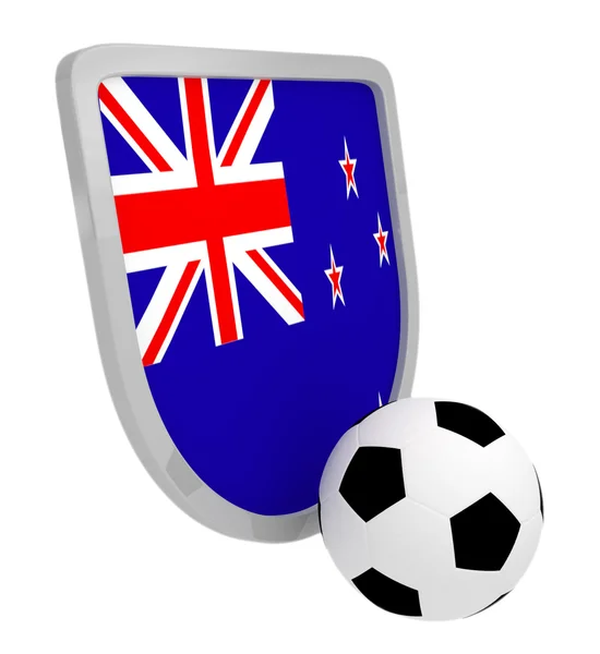 Nový Zéland štít fotbal samostatný — Stock fotografie