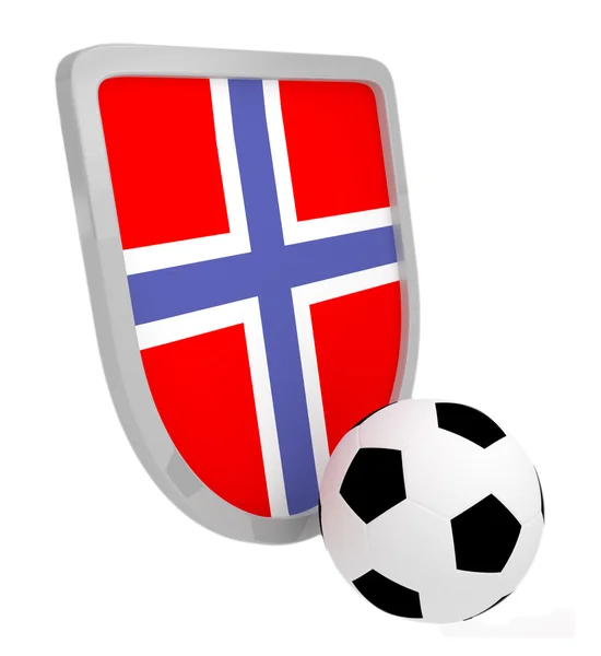 Norvegia scudo calcio isolato — Foto Stock