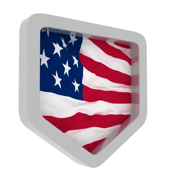 Escudo wtih bandera de EE.UU. aislado — Foto de Stock