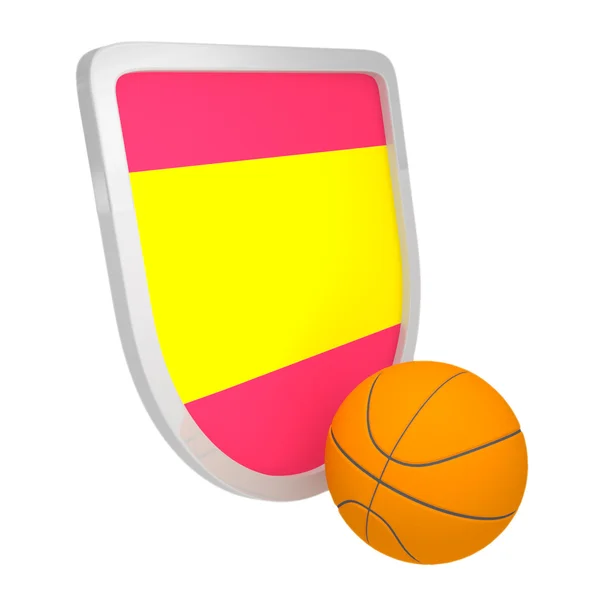 Spain shield basketball isolated — Stockfoto