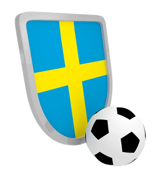 Szwecja piłka Tarcza na białym tle — Zdjęcie stockowe