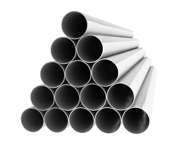 Tuburi metalice izolate — Fotografie, imagine de stoc