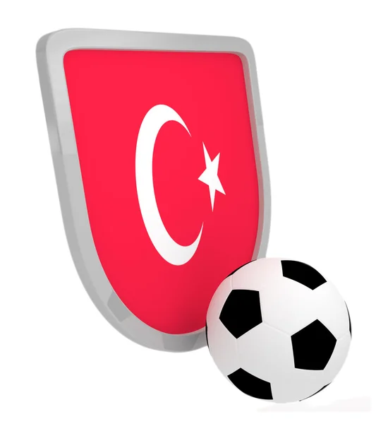 Turecko štít fotbal samostatný — Stock fotografie