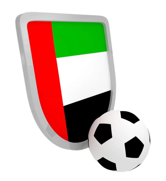 孤立的阿联酋盾牌足球 — 图库照片