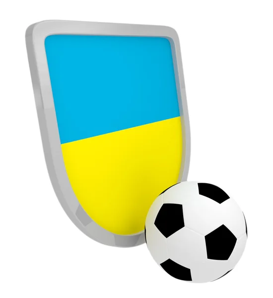 Ukraina sköld fotboll isolerade — Stockfoto