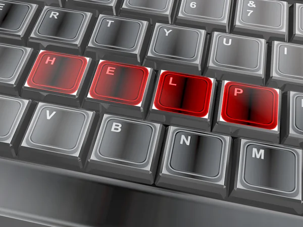 Word 'help' on a keyboard — Stock Photo, Image