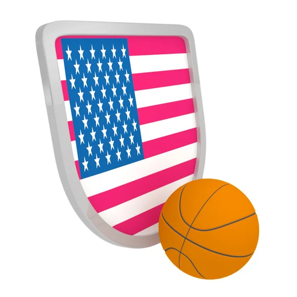 EE.UU. escudo baloncesto aislado — Foto de Stock