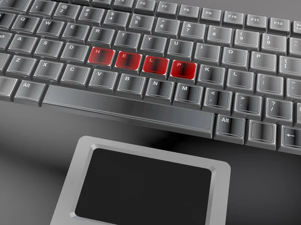 Word 'help' on a keyboard — Stock Photo, Image