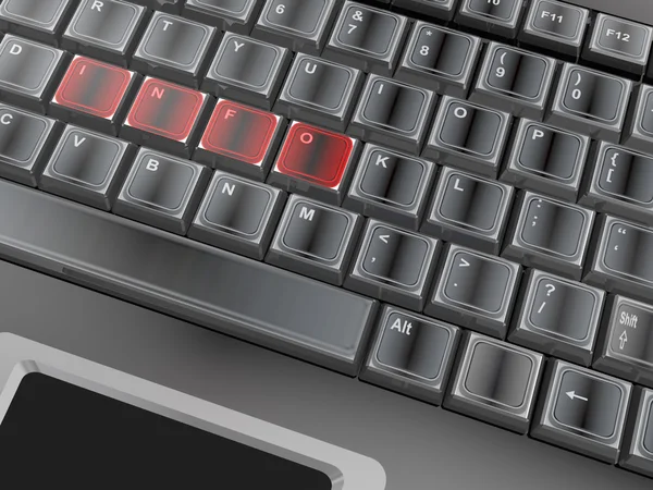 Palavra 'info' em um teclado — Fotografia de Stock