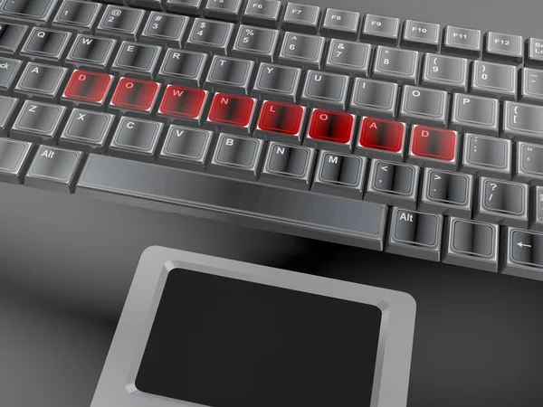 Word 'download' on a keyboard — Stock Photo, Image