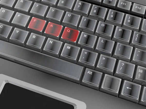 Word 'faq' on a keyboard — Stock Photo, Image