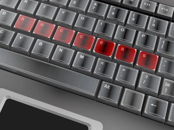 Palavra 'sucesso' em um teclado — Fotografia de Stock