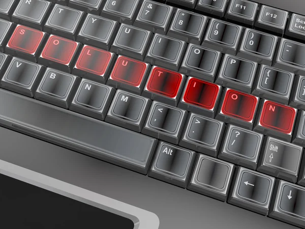 Word 'solution' on a keyboard — Stock Photo, Image