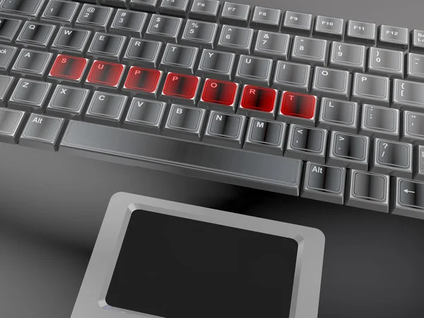Palavra 'suporte' em um teclado — Fotografia de Stock