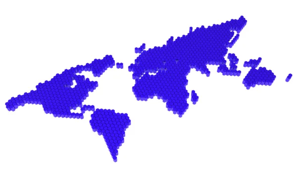 De blauwe veelhoeken kaart — Stockfoto