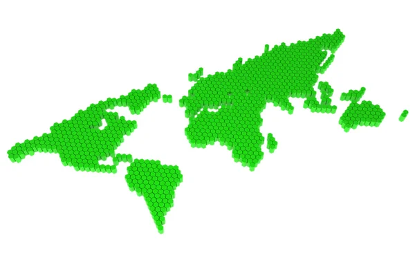 Mapa zielony wielokątów — Zdjęcie stockowe