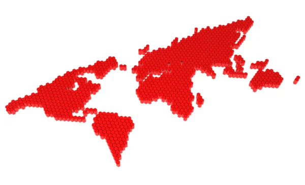 红色多边形地图 — 图库照片