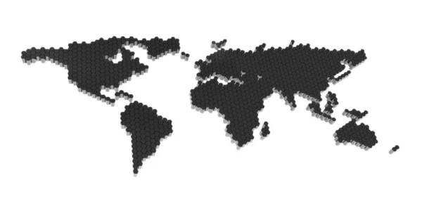 Die schwarze Polygon-Karte isoliert — Stockfoto