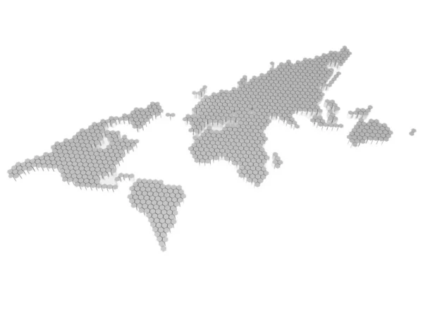 Izole çokgenler harita — Stok fotoğraf